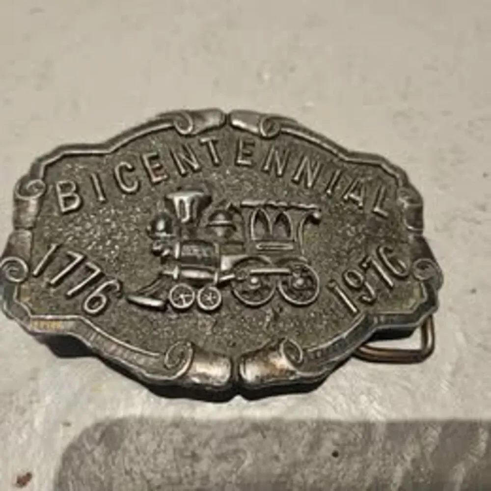 Bicentennial Railroad Metal Belt Buckle 1776 - 1976